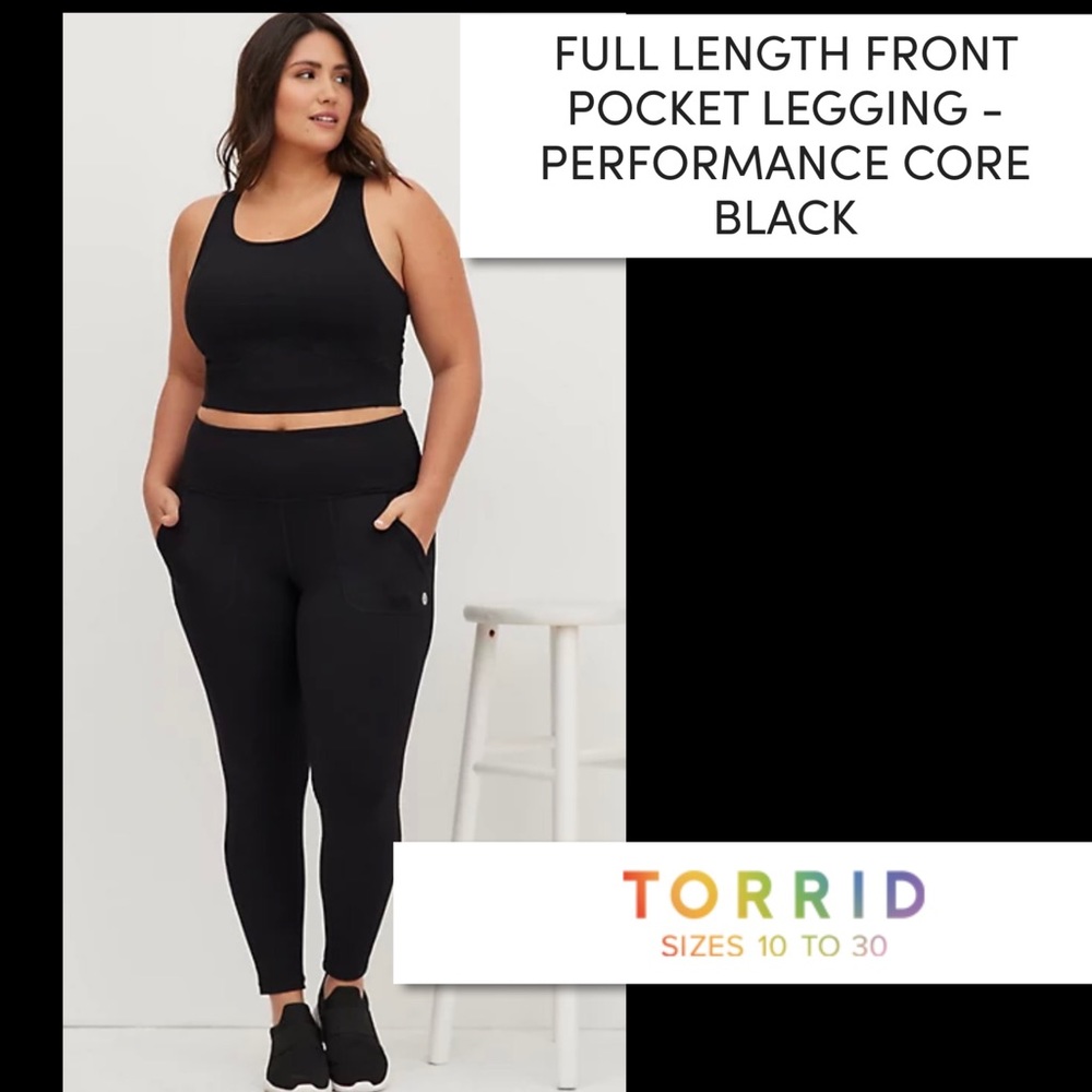 Torrid Black Full Length Active Performance Core … - image 1